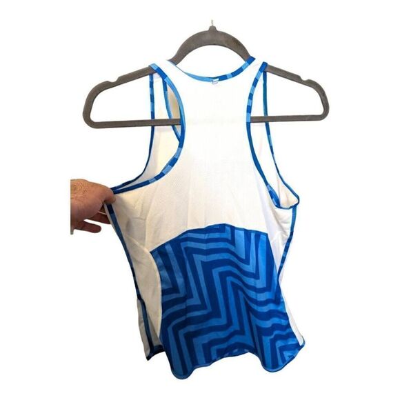 Nike Dry Fit Racerback Blue and White Tank Top Women's Medium - Picture 2 of 5